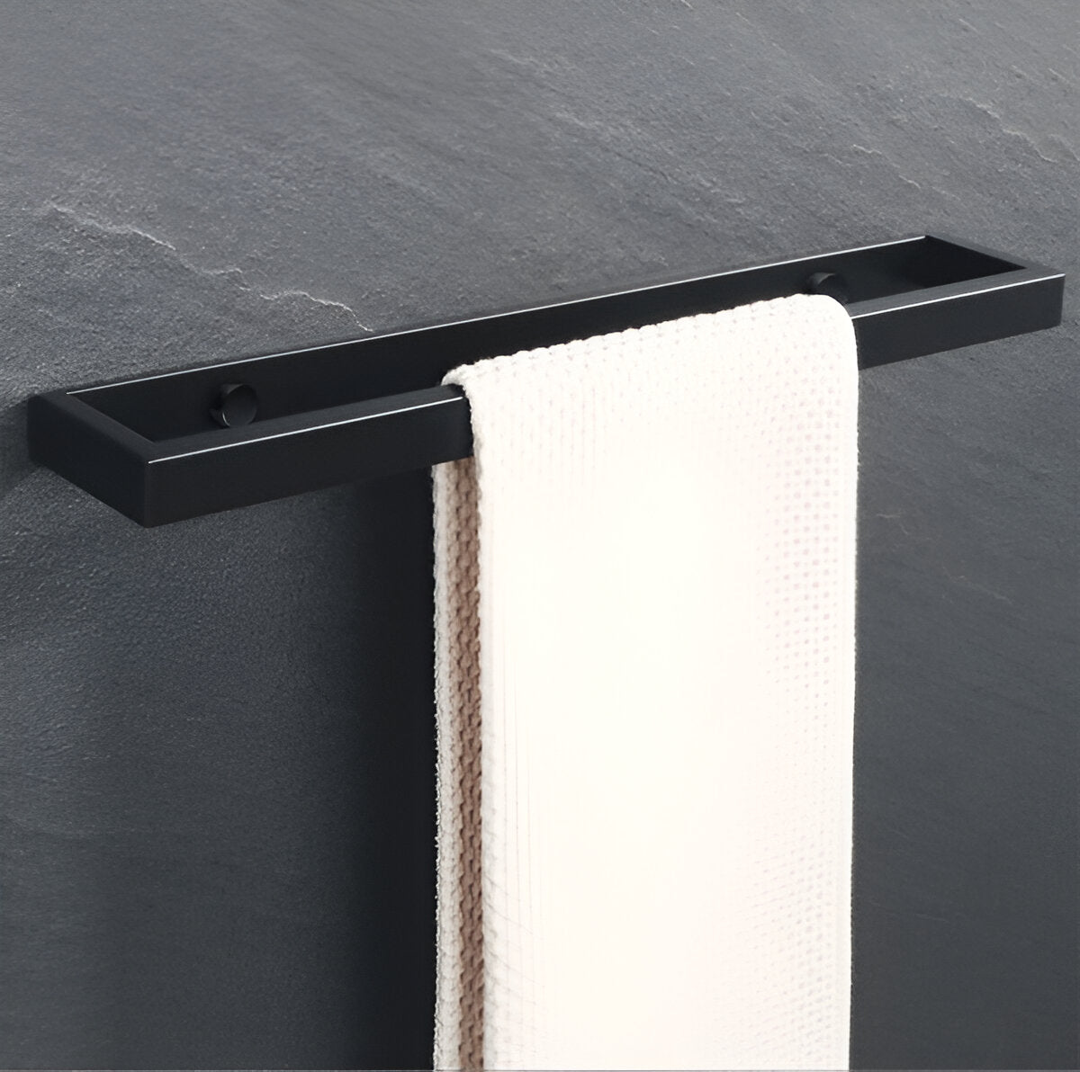 Sandsberg | Uni-Schwarz Edelstahl Handtuchhalter – Matt-Schwarz Wandmontierter Badezimmer- und Küchenhalter