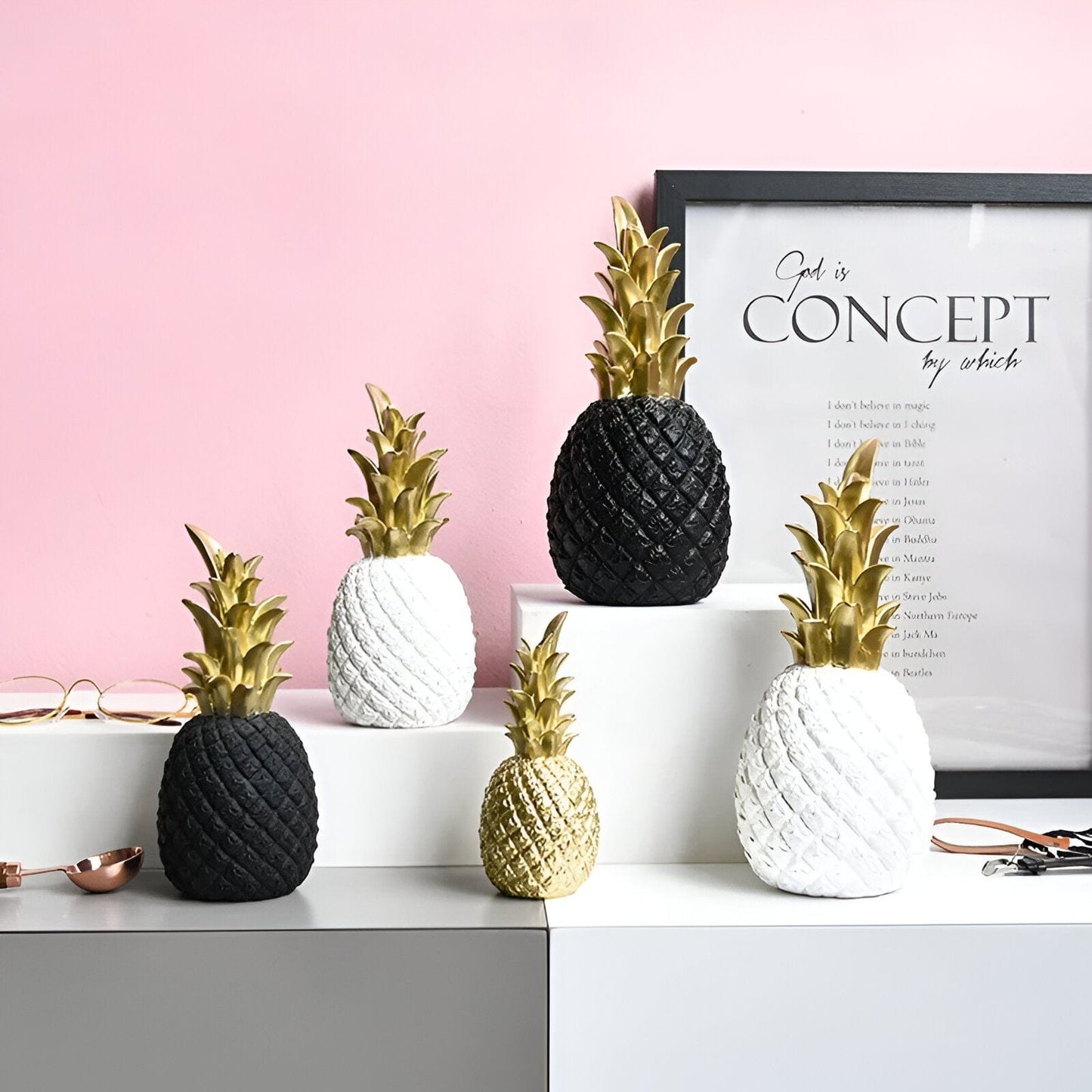 Goldene Ananas Pflanzenornamente