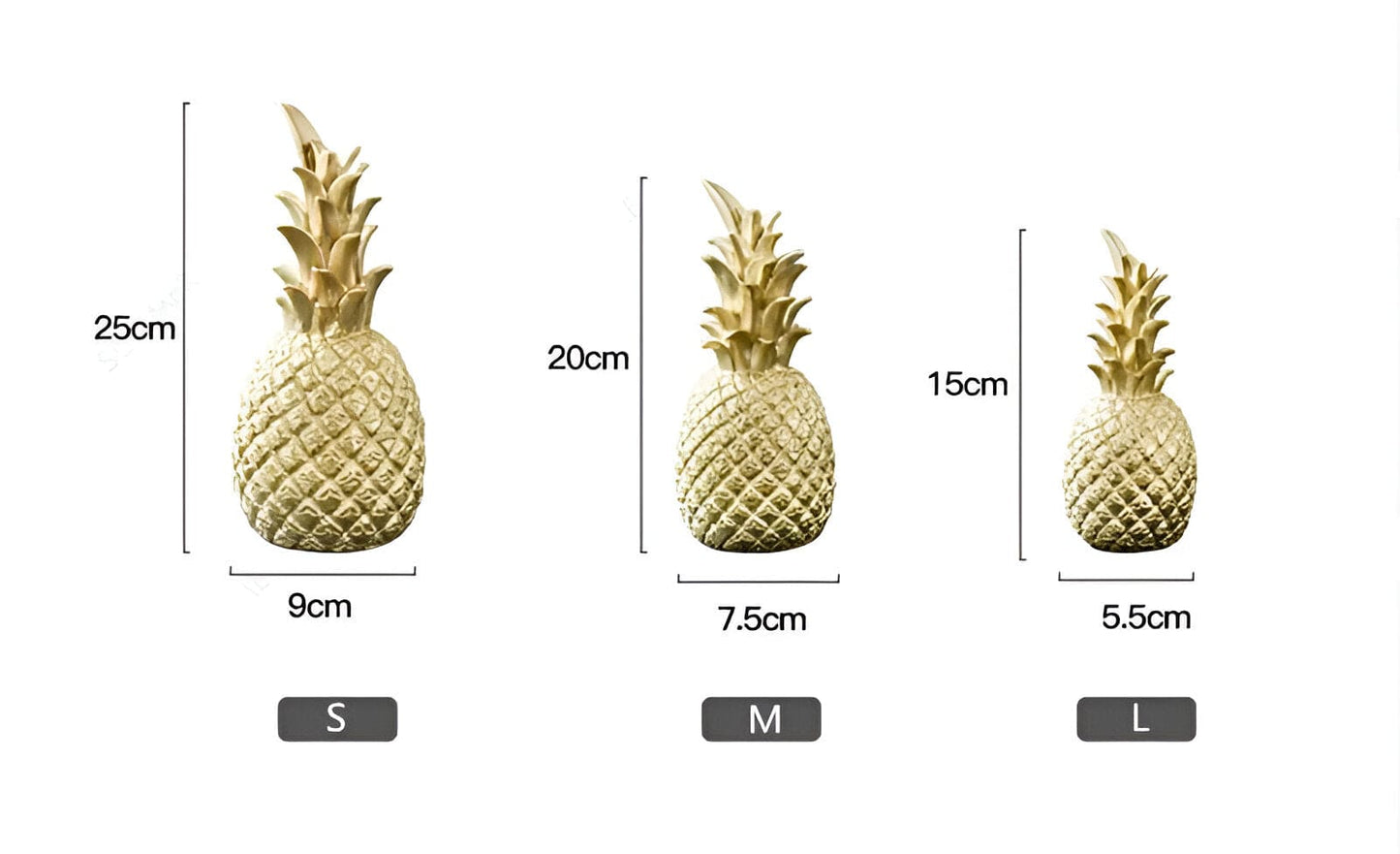 Goldene Ananas Pflanzenornamente