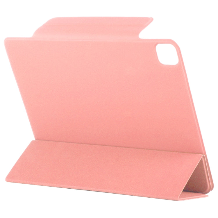 Sandsberg | Voor iPad Air 13 2024 / 2025 / Pro 12.9 2020 Dubbelzijdige Magnetische Flip PU Leren Tabletcase Met Houder & Slaap / Wekfunctie (Roze)