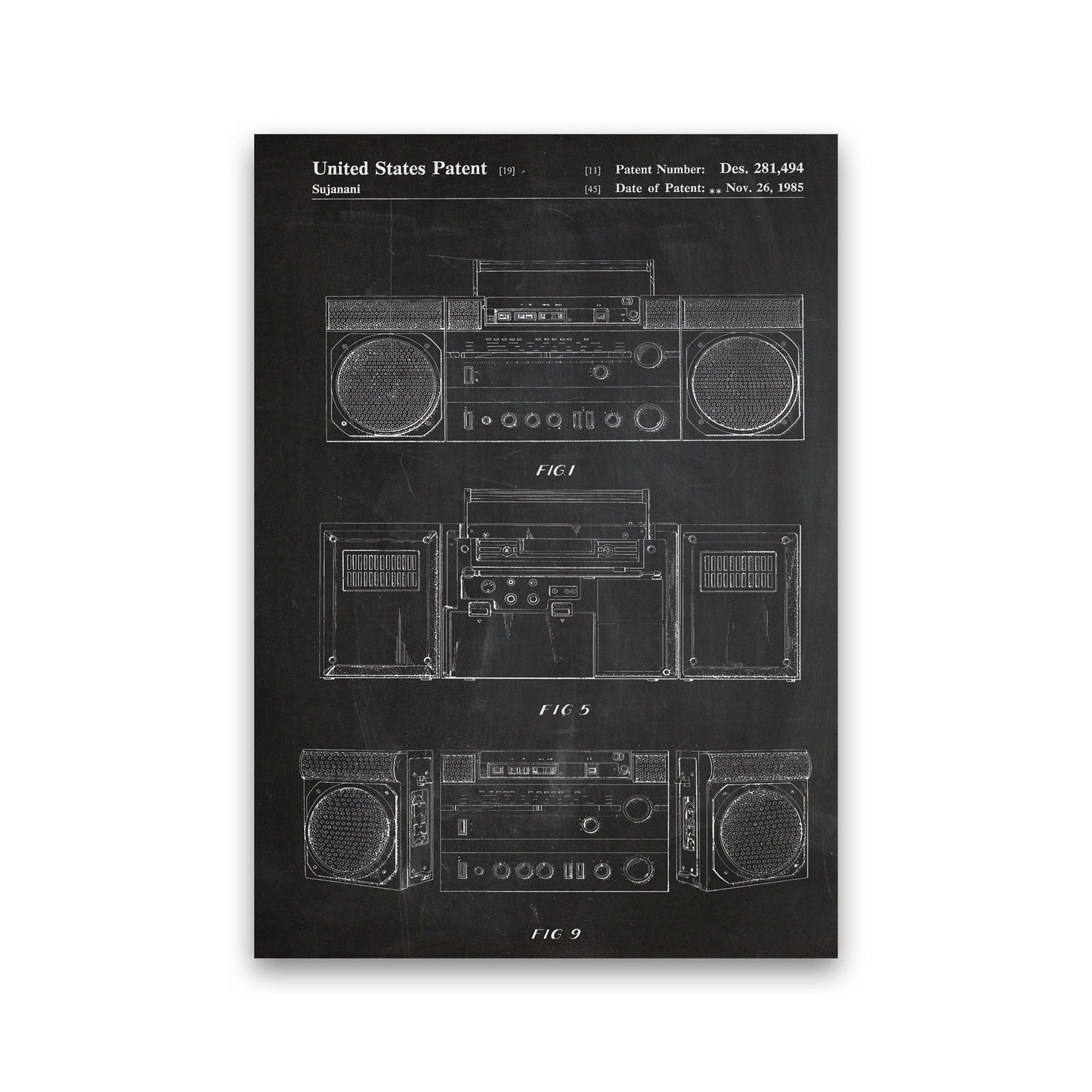 Sandsberg | Boombox Patent Kunstdruck