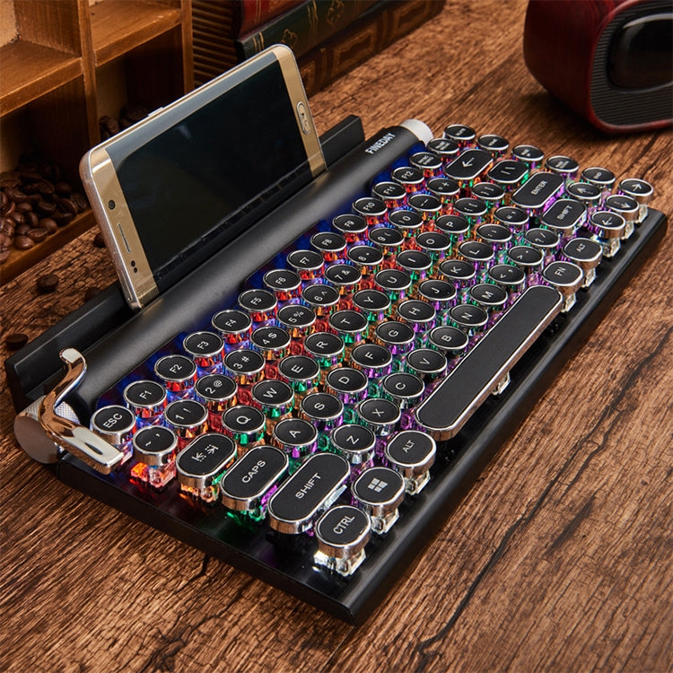 Sandsberg | TW1867 Runde Retro Punk Tastenkappe Mechanische Drahtlose Bluetooth-Tastatur (Holz)