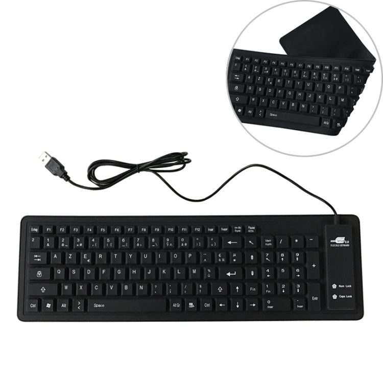Sandsberg | 103 Schlüssel Französisch USB Kabelgebunden Silikon Wasserdicht Tastatur Desktop Notebook Tastatur, Kabellänge: 1,5 m
