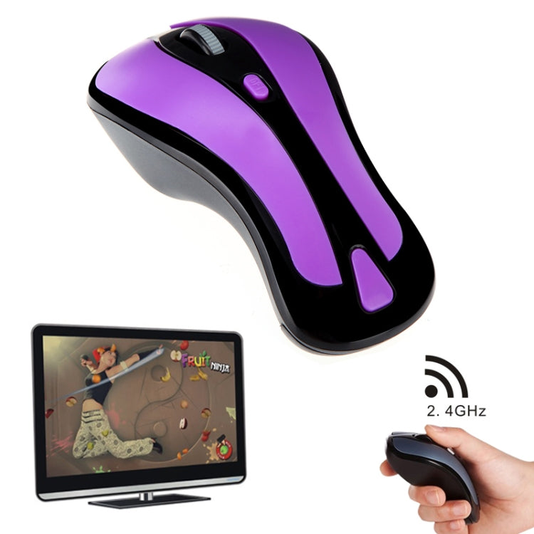 Sandsberg | PR-01 6D Gyroskop Fly Air Maus 2.4G USB-Empfänger 1600 DPI kabellose optische Maus für Computer PC Android Smart TV Box (Lila + Schwarz)