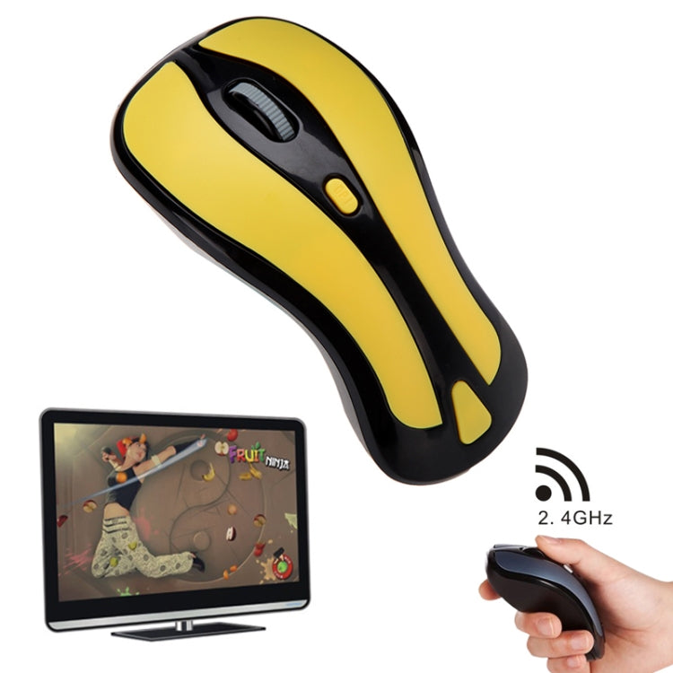 Sandsberg | PR-01 6D Gyroskop Fly Air Maus 2.4G USB Empfänger 1600 DPI Wireless Optical Maus für Computer PC Android Smart TV Box (Gelb + Schwarz)