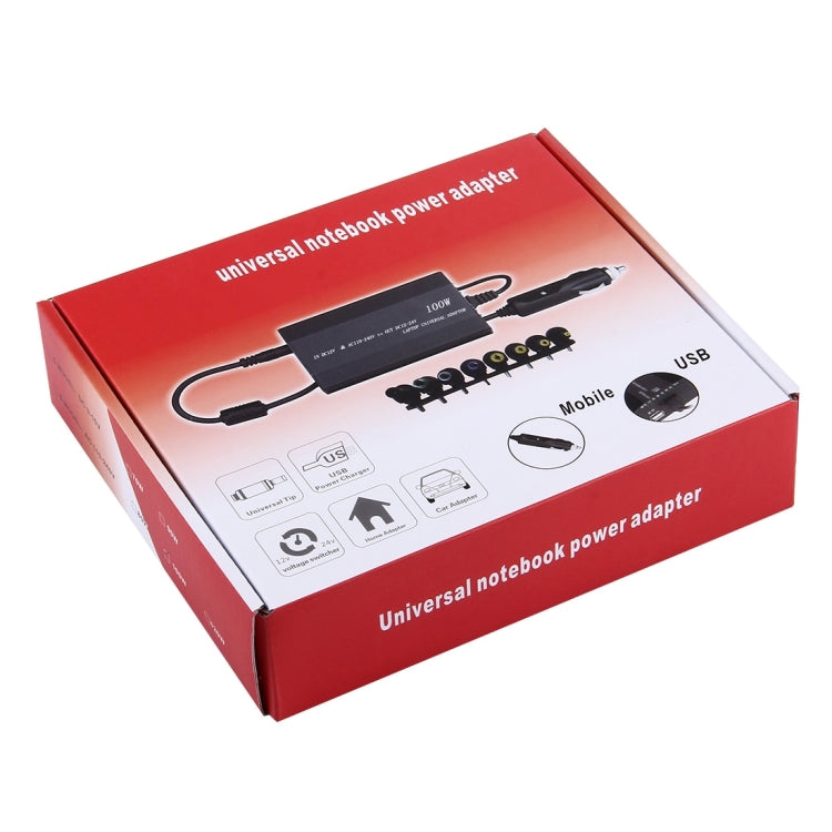 Sandsberg | Laptop Notebook Power 100W Universal Charger mit Autoladegerät & AC-Netzadapter & 8 Netzadapter & 1 USB-Port für Samsung, Sony, Asus, Acer, IBM, HP, DELL, EU-Stecker