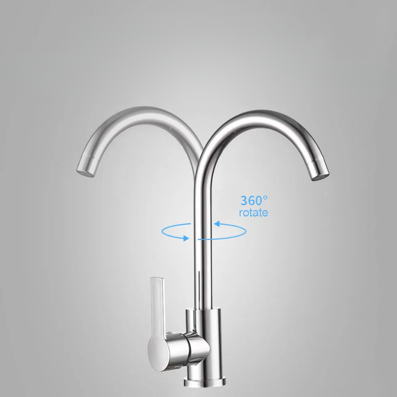 Chrom Wasserhahn mit Einhebelmischer – Hochwertiger Wasserhahn für Spülbecken, Leicht zu Reinigen, Langlebig und Einfache Installation für Moderne Küchen