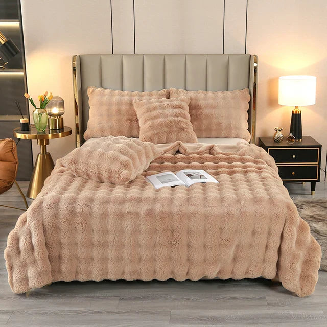 CozyCloud Decke | Weiches Faux-Fur | Luxuriöser Komfort | Stilvolles Wohnaccessoire