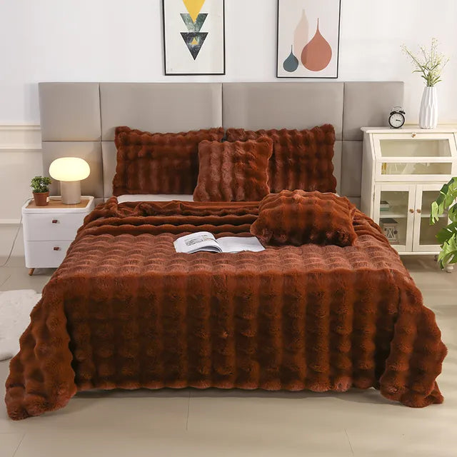 CozyCloud Decke | Weiches Faux-Fur | Luxuriöser Komfort | Stilvolles Wohnaccessoire