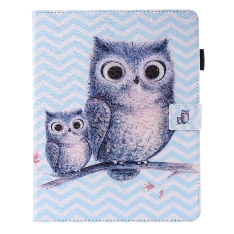 Sandsberg | Für iPad mini 4 / 3 / 2 / 1 Malen Welle Eule Muster Horizontale Flip Lederhülle mit Halter & Brieftasche & Kartenfächer & Stiftschlitz