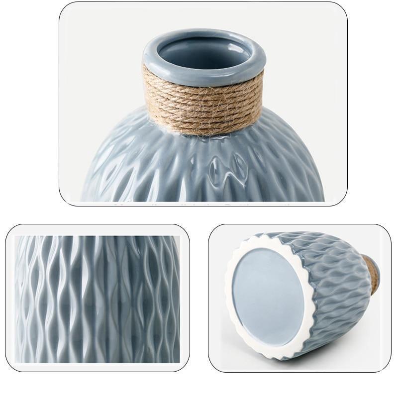 Sandsberg Strukturierte Keramikvase | Elegantes Design | Dekoration für Zuhause & Büro
