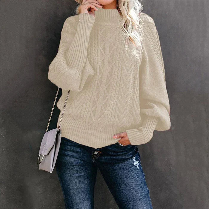 Venetti Basics - Gehäkelter Damenpullover mit hohem Kragen