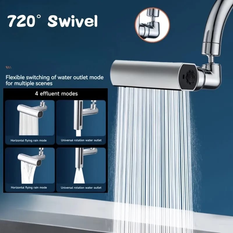 Multifunktionale Universelle Wasserhahnduschverlängerung, Wasserfall-Wasserhahnkopf, spritzsichere Wasserbesprühdüse für die Küche
