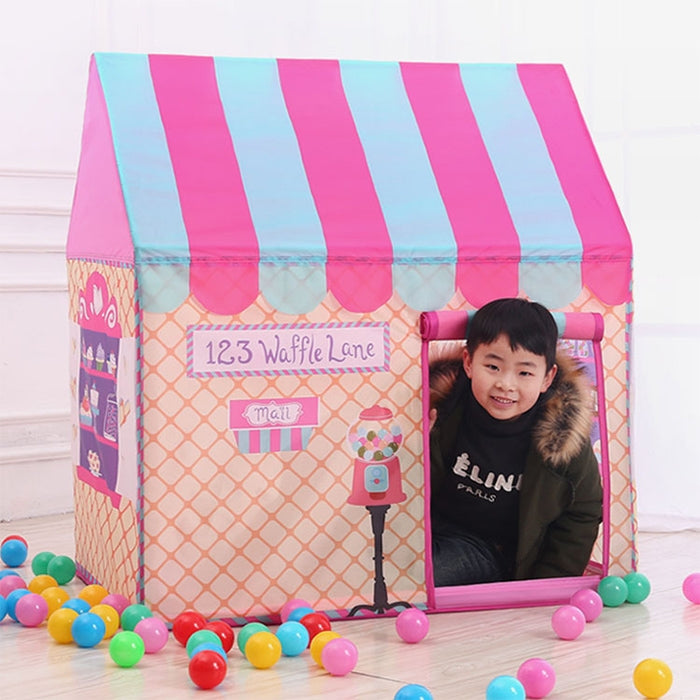 Sandsberg | Haushalt Kinder Druck Spielzelt kleines Spielhaus mit 50 Ozeanbällen & Mat (Rosa)