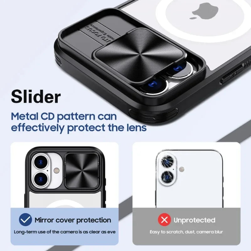 Slide Lens Protector Rüstung Case für iPhone