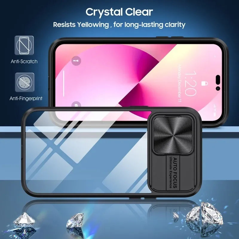 Slide Lens Protector Rüstung Case für iPhone