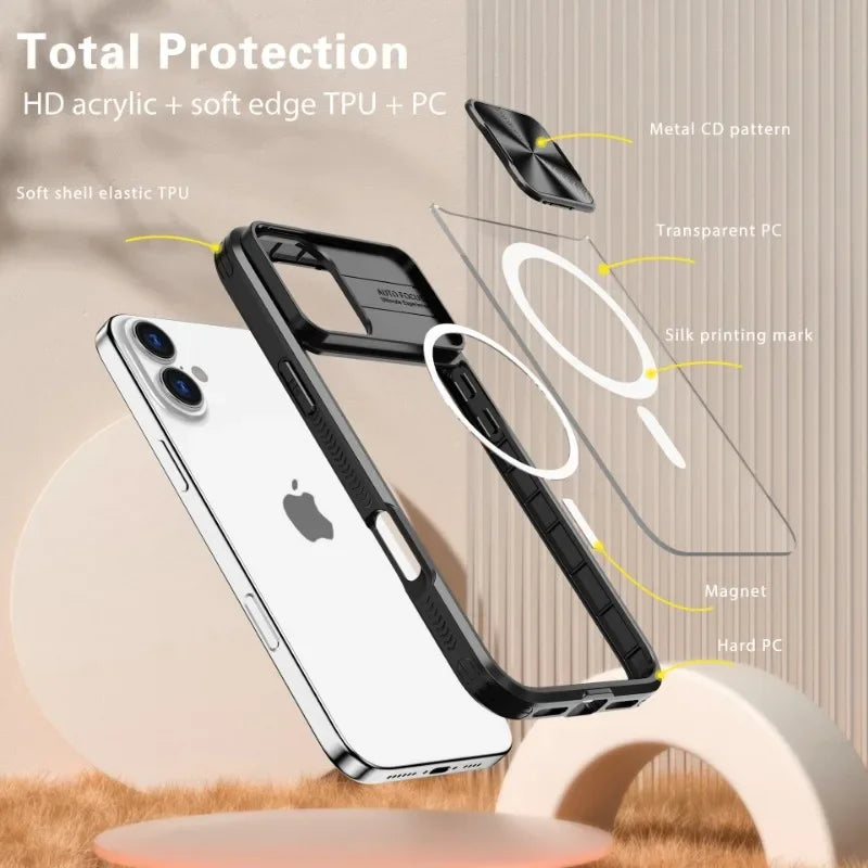 Slide Lens Protector Rüstung Case für iPhone