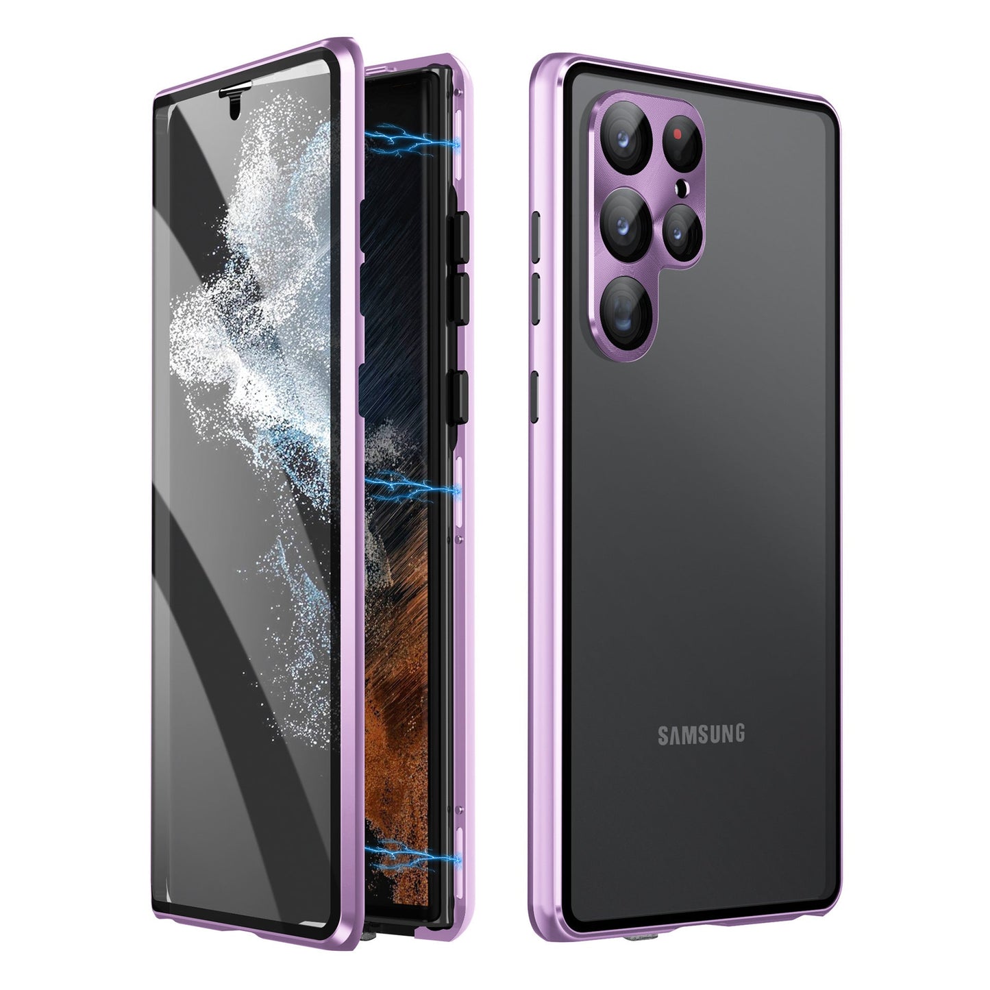 Magnetische gehärtete Glas doppelseitige Telefonhülle für Samsung