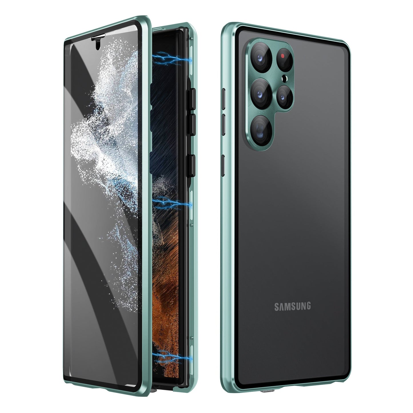 Magnetische gehärtete Glas doppelseitige Telefonhülle für Samsung
