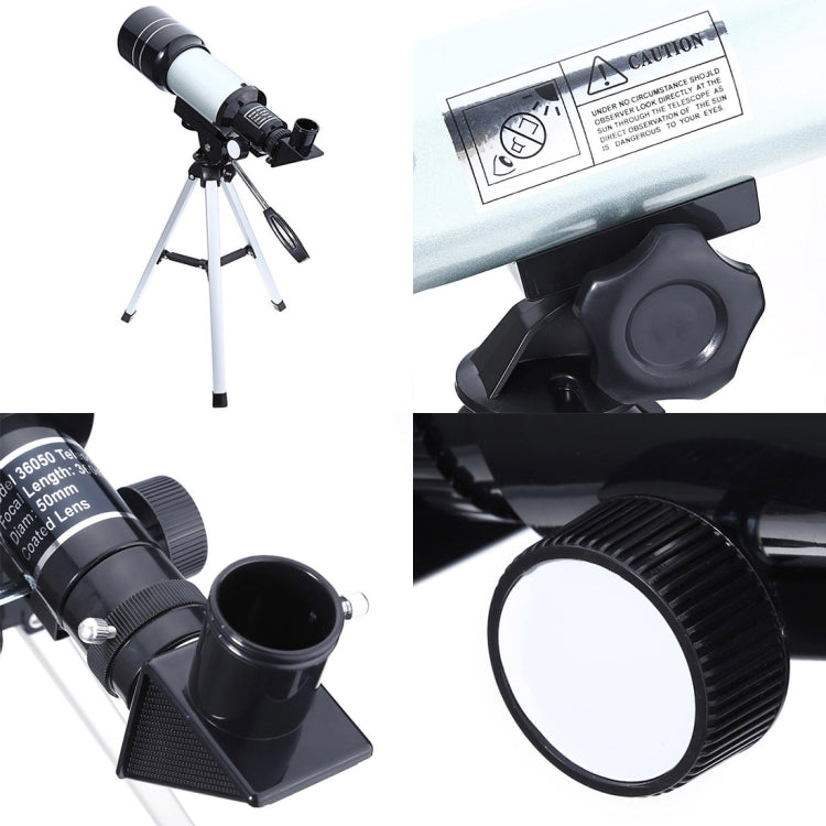 Sandsberg | F36050 Tragbares Professionelles Hochauflösendes Hochzeiten Espace Astronomisches Teleskop Beobachtungsgerät mit Aluminiumlegierung Stativ (Silber)