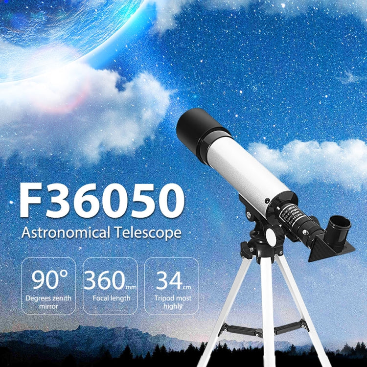 Sandsberg | F36050 Tragbares Professionelles Hochauflösendes Hochzeiten Espace Astronomisches Teleskop Beobachtungsgerät mit Aluminiumlegierung Stativ (Silber)