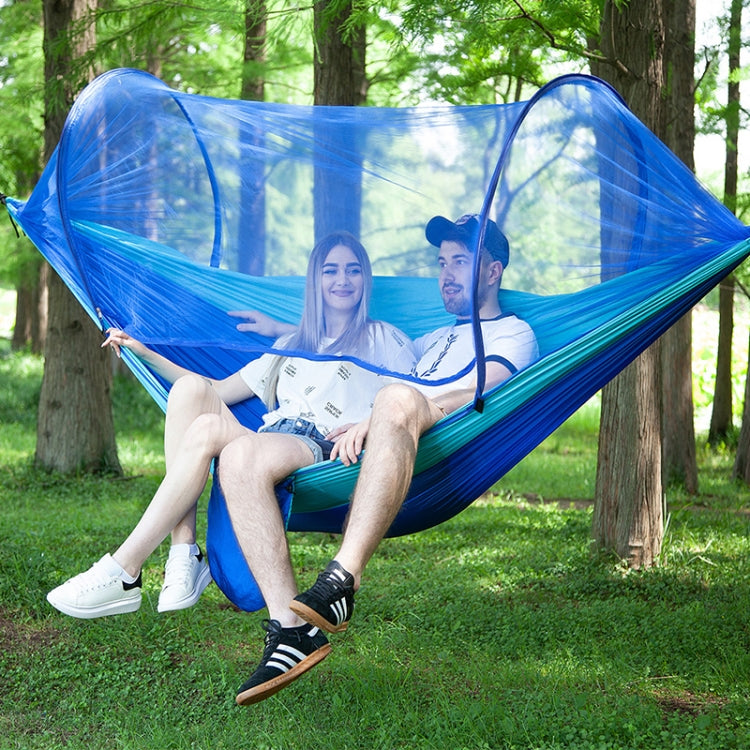Sandsberg | Tragbare Outdoor Camping Vollautomatische Nylon Fallschirm-Hängematte mit Moskito-Netzen, Größe: 290 x 140cm (Armeegrün)