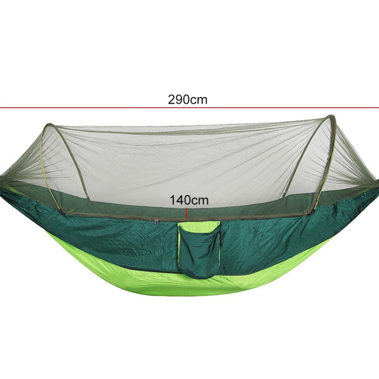 Sandsberg | Tragbare Outdoor Camping Vollautomatische Nylon Fallschirm-Hängematte mit Moskito-Netzen, Größe: 290 x 140cm (Armeegrün)