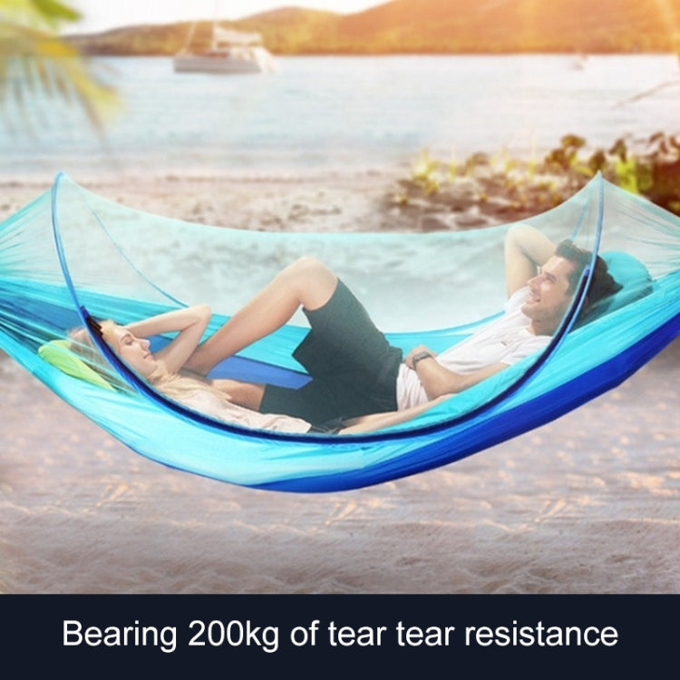 Sandsberg | Tragbare Outdoor Camping Vollautomatische Nylon Fallschirm-Hängematte mit Moskito-Netzen, Größe: 290 x 140cm (Armeegrün)