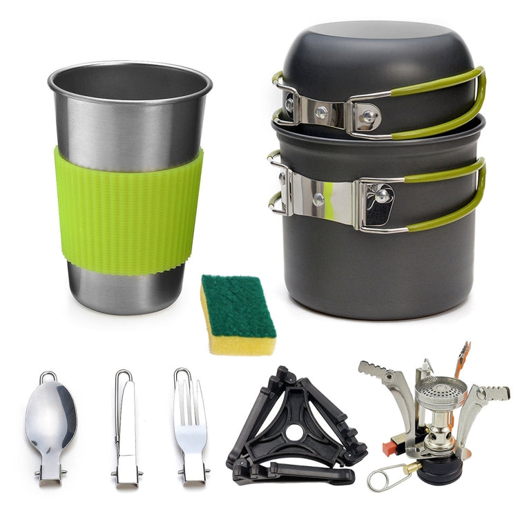 Sandsberg | DS-101 Tragbares Outdoor Camping Kochset Picknick Kochtopf Kochgeschirr Kombination (Schwarz)