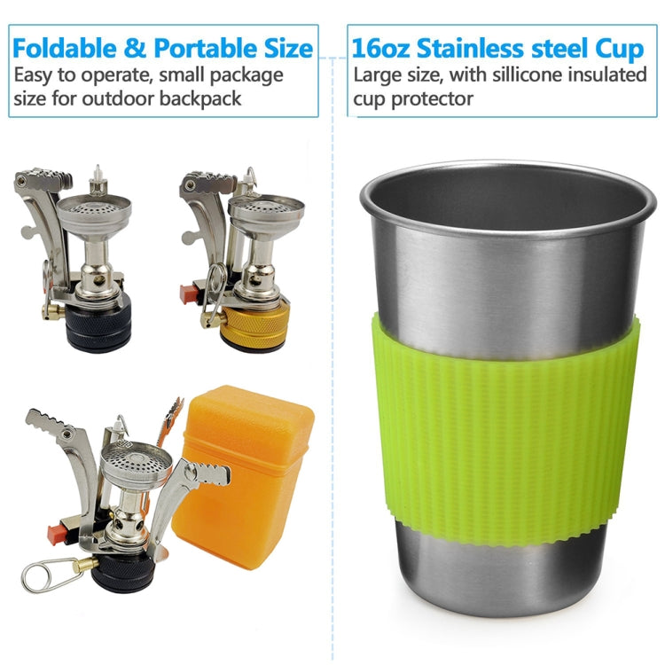 Sandsberg | DS-101 Tragbares Outdoor Camping Kochset Picknick Kochtopf Kochgeschirr Kombination (Schwarz)