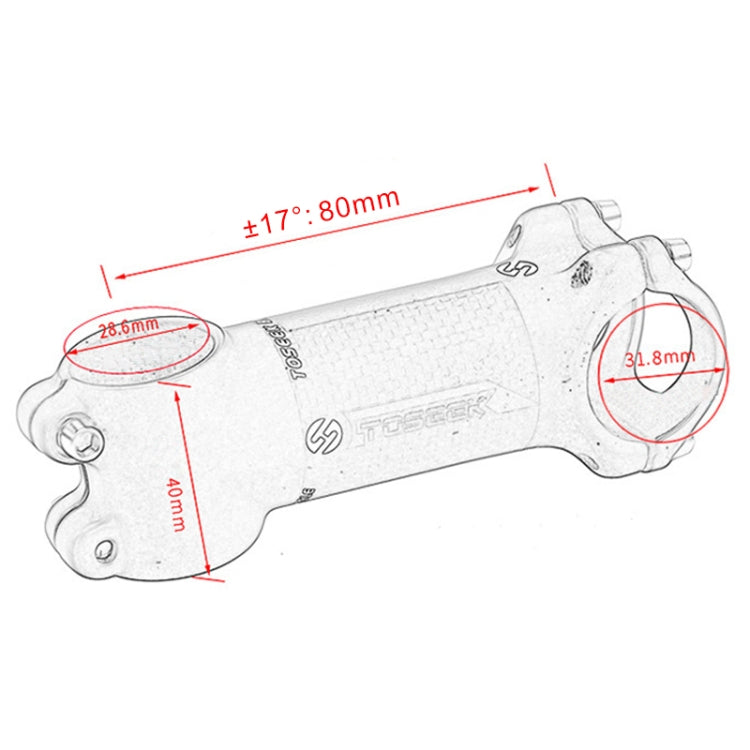 Sandsberg | TOSEEK Straßen-Mountainbike Ultra-leicht Lenker Vorbau Steigrohr, Größe: 17 Grad, 80mm (Glanz)