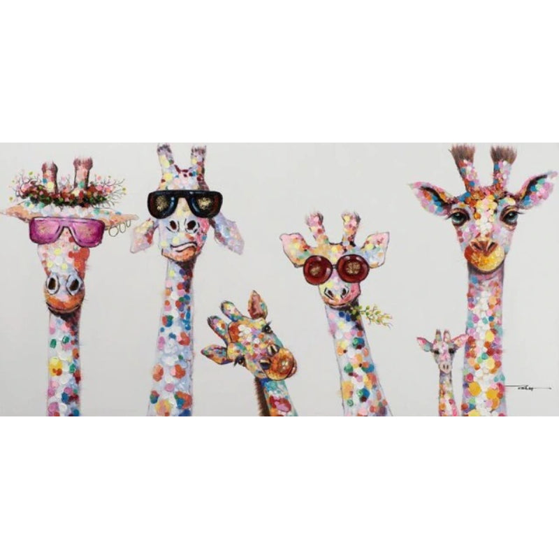 Cartoon-Giraffen - Leinwand Wandkunst Malerei