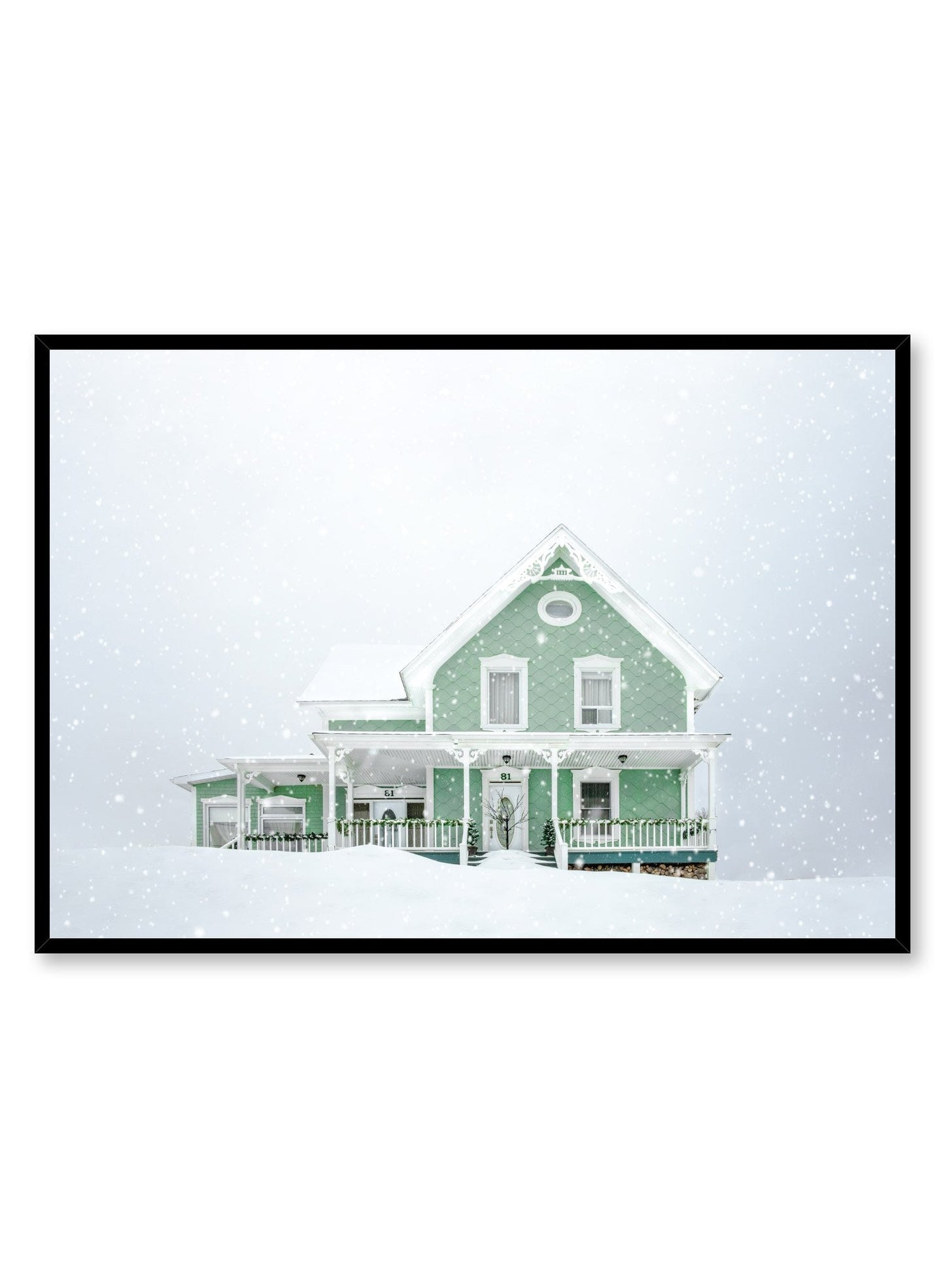 Sandsberg | Grünes Zuhause im Schnee, Poster