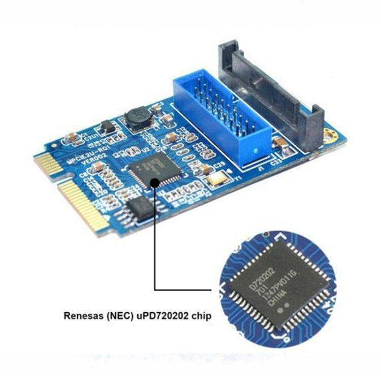 Sandsberg | MINI PCI-E zu USB 3.0 Front 19 Pin Desktop PC Erweiterungskarte (Blau)