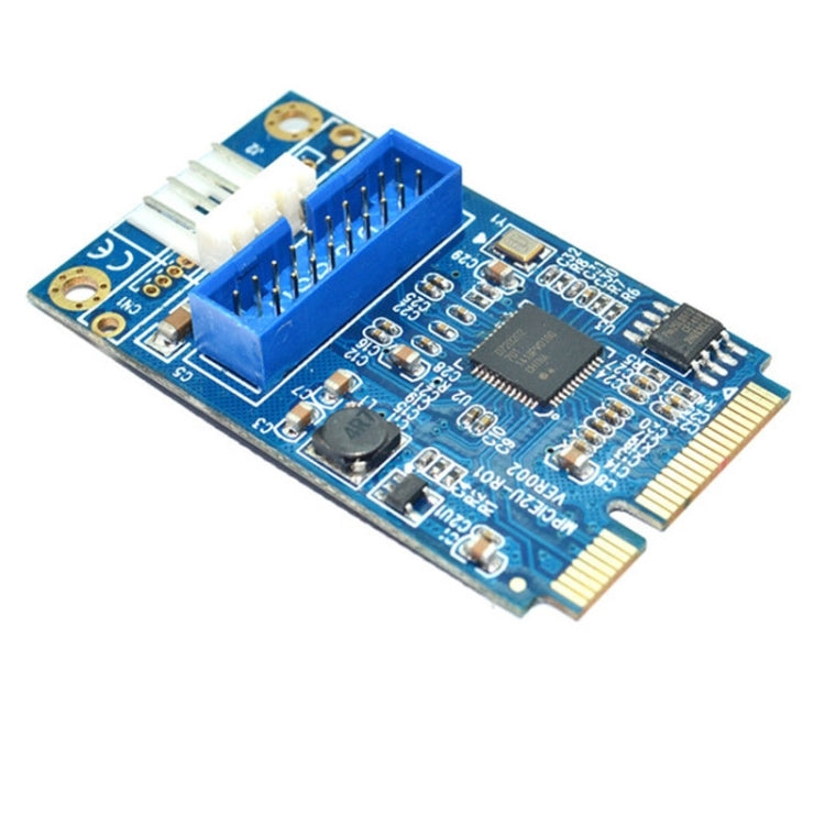 Sandsberg | MINI PCI-E zu USB 3.0 Front 19-Pin Desktop-PC Erweiterungskarte mit 4-Pin Stromanschluss (Blau)