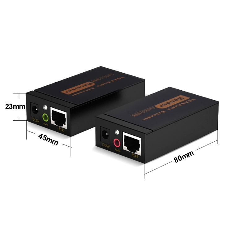 Sandsberg | VGA & Audio Extender 1920x1440 HD 100m Cat5e / 6-568B Netzwerk-Kabel Sender Empfänger Adapter, EU-Stecker (Schwarz)