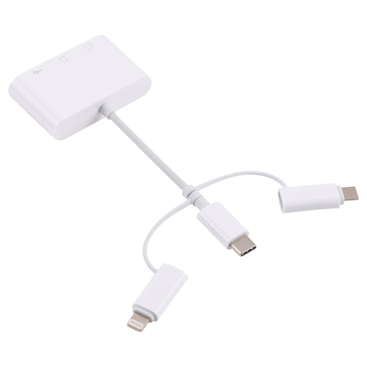 Sandsberg | NK 103T 8 Pin + USB-C / Type-C + Micro USB auf USB + SD / TF-Karten Kamera Adapter