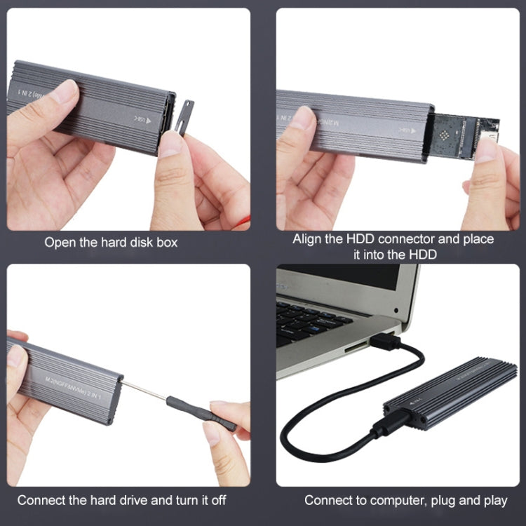 Sandsberg | M2300 Dual Protocol M.2 NVME / SATA Solid State Drive Gehäuse (Schwarz)