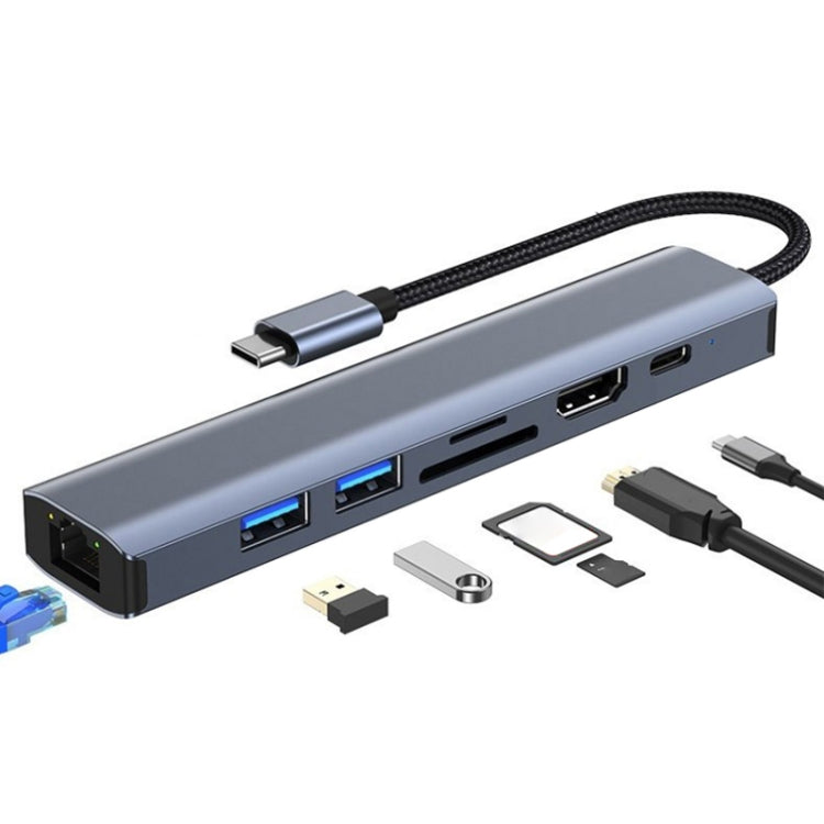 Sandsberg | BYL-2303 7 in 1 USB-C / Type-C zu USB Multifunktionale Dockingstation HUB Adapter