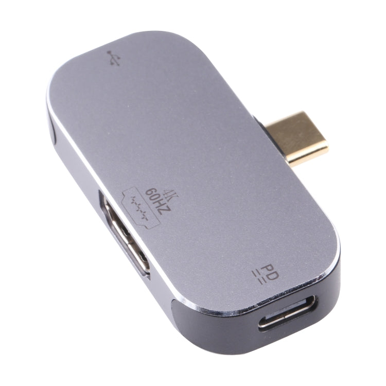 Sandsberg | 3 in 1 USB-C / Type-C Stecker zu USB-C / Type-C Lade + USB + 4K 60Hz HDMI Weiblich Adapter