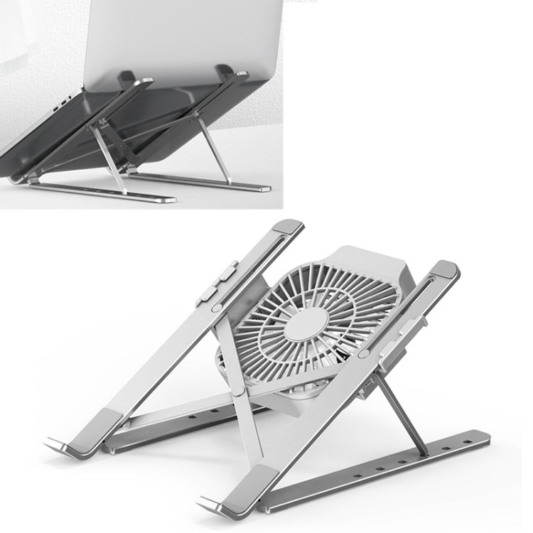 Sandsberg | Tragbarer verstellbarer Laptopständer Desktop-Höhenverstellung Rack Faltung Wärmeableitung Halter, Stil: Ventilator