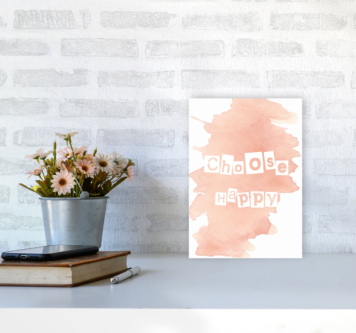 Sandsberg | Wählen Sie Happy Peach Aquarell Modern Print