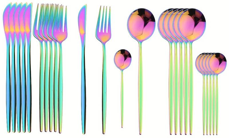 24-teiliges schwarzes Besteckset