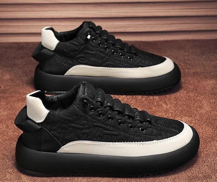 Leder Herren Freizeitschuhe mit dicken Sohlen