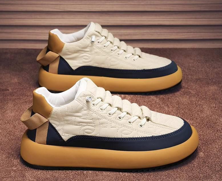Leder Herren Freizeitschuhe mit dicken Sohlen