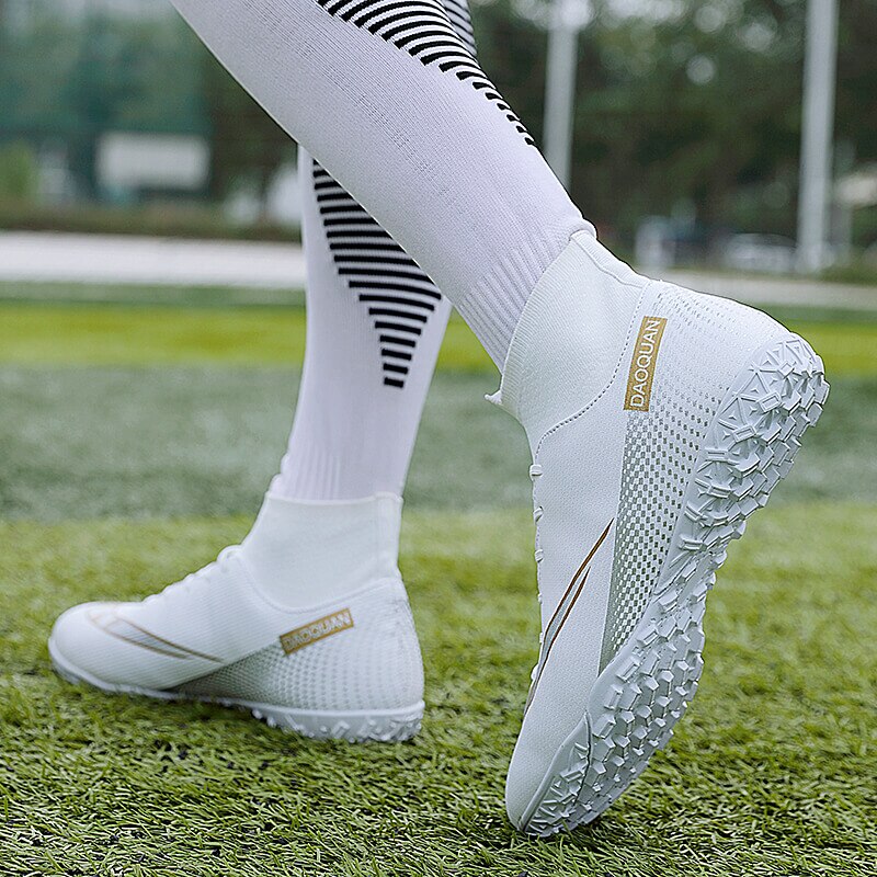 Turf Fußballschuhe Hohe Knöchel Futsal Männer Ag Tf Outdoor Atmungsaktive Fußball Stiefel Rutschfeste Trainer