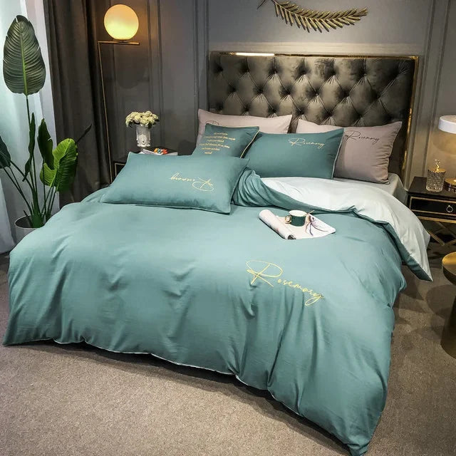 EmbroiLux Bettwäsche - Elegante Luxus Bettbezug mit Stickdesign