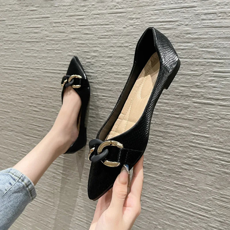 Flats für Frauen Einzelne Schuhe Büro Dame Frühling Sommer Weiche Boot