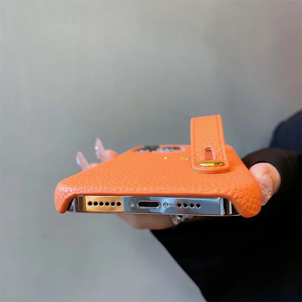 Personalisierte Namensarmband Leder Handyhülle für iPhone Cover
