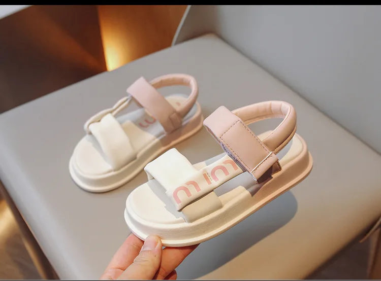 Mädchen Candy Farbe Sommer Sandalen Kleine Prinzessin Offene Zehen Strand Sandalen Baby Weiche Dicke Sohle Schuhe